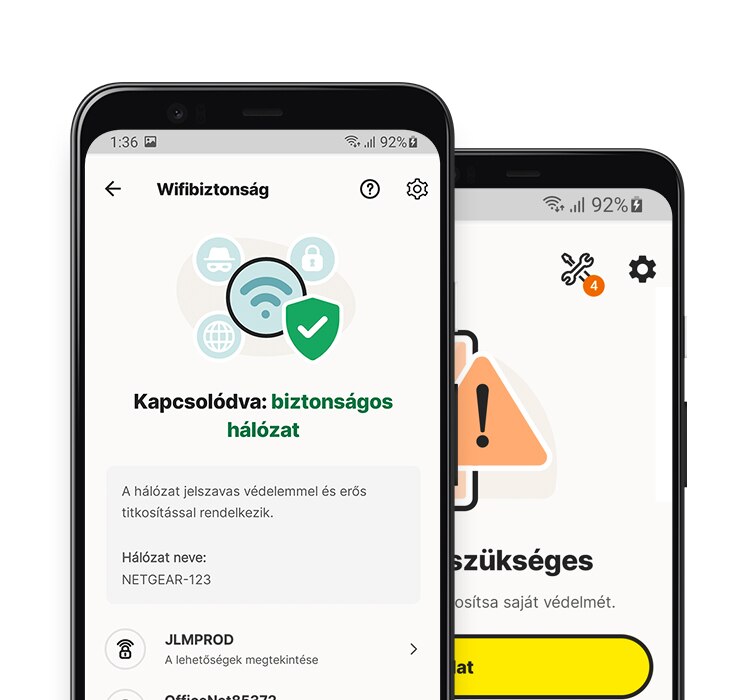 Wifibiztonság alkalmazás táblagépen és telefonon
